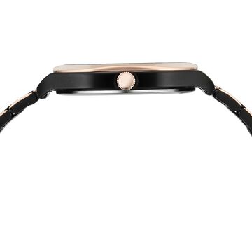 Vyb Aviator By Fastrack Quartz Analog Black Dial Two Toned Stainless Steel Strap Watch For Guys