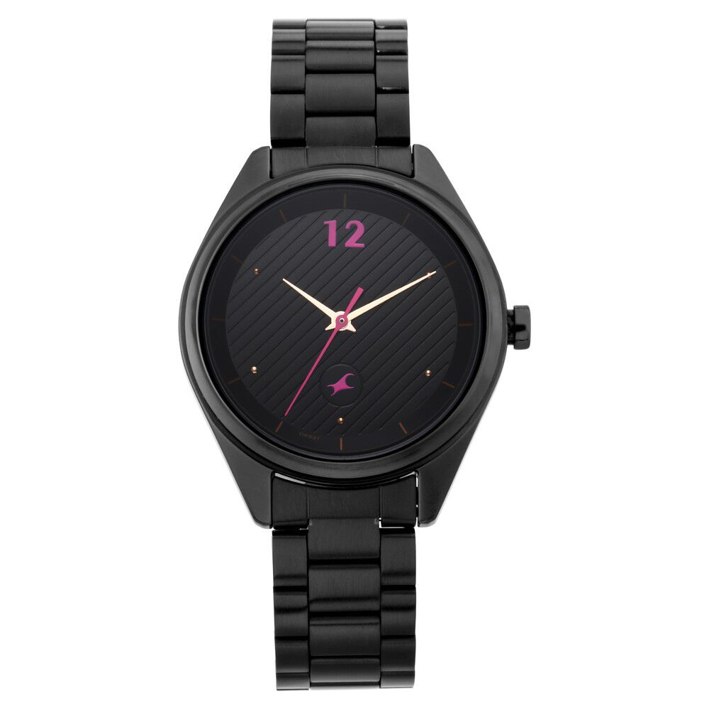Buy Online Fastrack Quartz Analog Black Dial Stainless Steel Strap