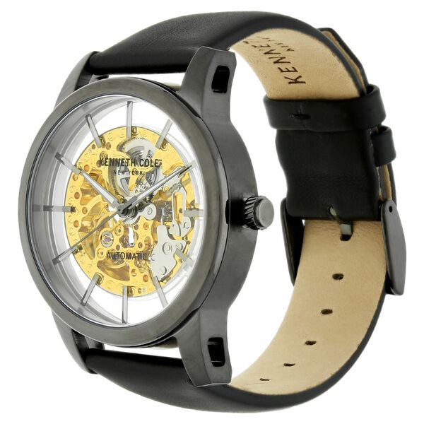 Kenneth Cole Automatic Transparent Dial Leather Strap Watch for Men - image number 1