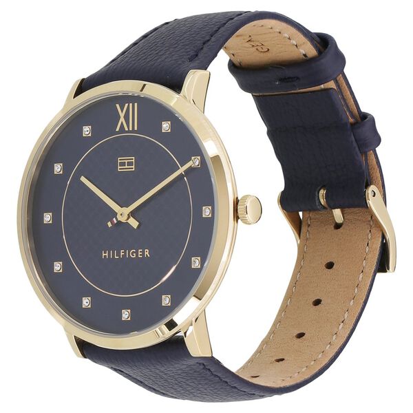 Tommy Hilfiger Quartz Analog Blue Dial Leather Strap Watch for Women - image number 1