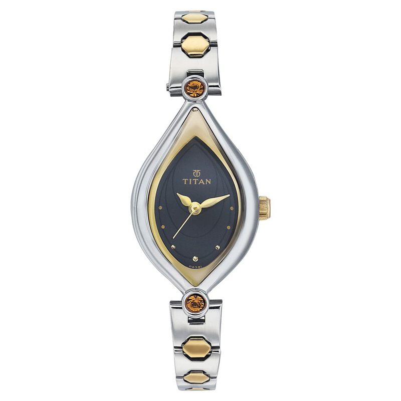 Titan Quartz Analog Black Dial Watch for Women