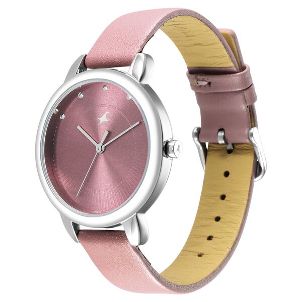 Fastrack Stunners Quartz Analog Purple Dial Leather Strap Watch for Girls - image number 2