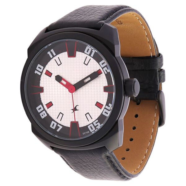 Fastrack Quartz Analog White Dial Leather Strap Watch for Guys - image number 1