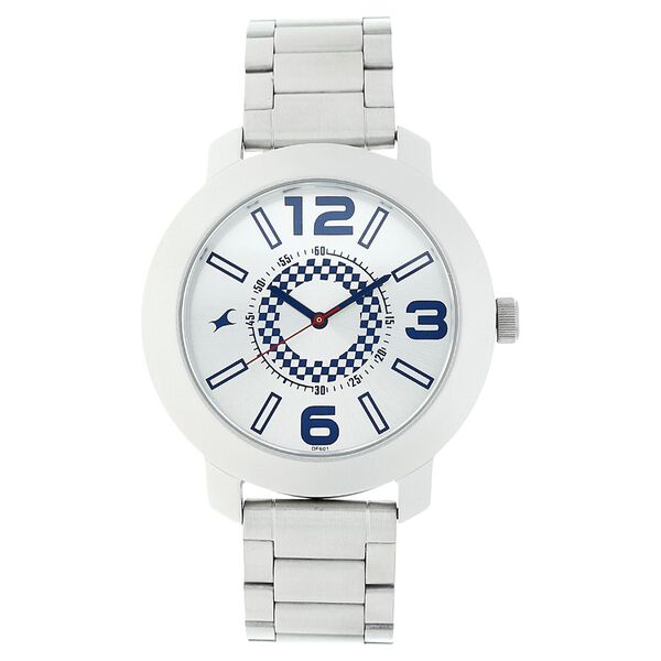 Fastrack Quartz Analog Silver Dial Stainless Steel Strap Watch for Guys - image number 0