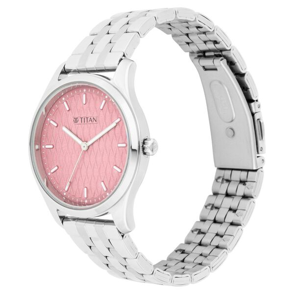 Titan Workwear Pink Dial Analog Stainless Steel Strap watch for Women - image number 2