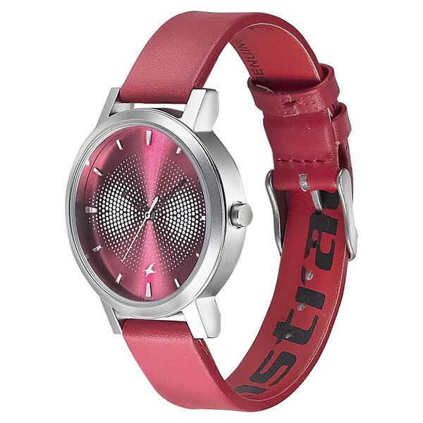 Fastrack Sunburn Quartz Analog Pink Dial Leather Strap Watch for Girls - image number 2