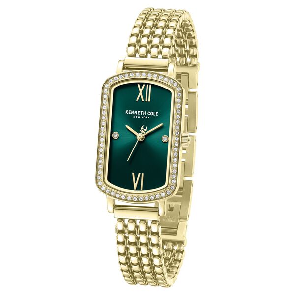 Kenneth Cole Quartz Analog Green Dial Golden Colour Stainless Steel Strap Watch For Women - image number 1