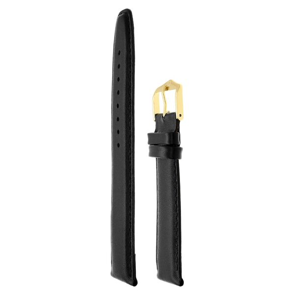 22 mm Black Genuine Leather Straps for Men - image number 2