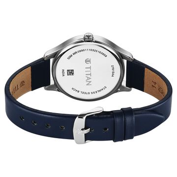 Titan Neo Quartz Analog Blue Dial Blue Leather Strap Watch For Women