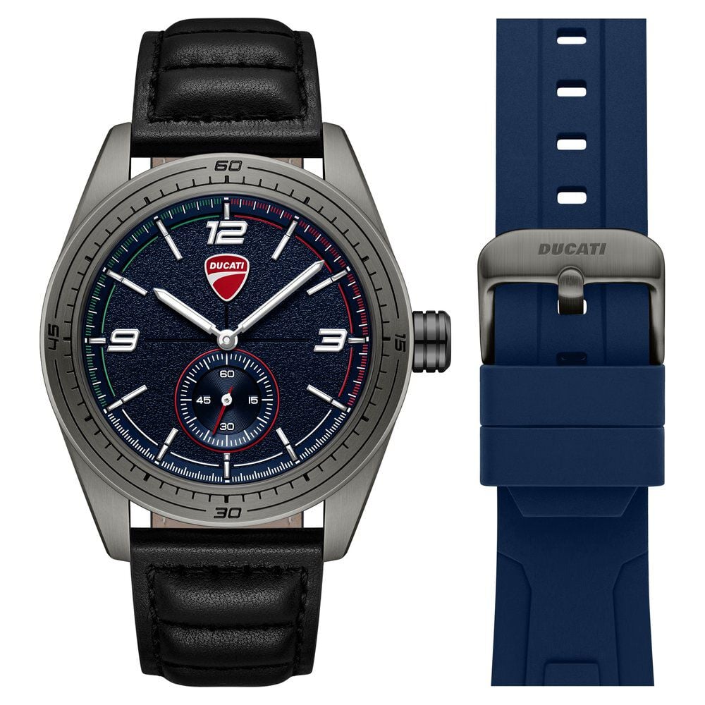 Ducati Quartz Analog Blue Dial Black Silicone Strap Watch For Men-image-15