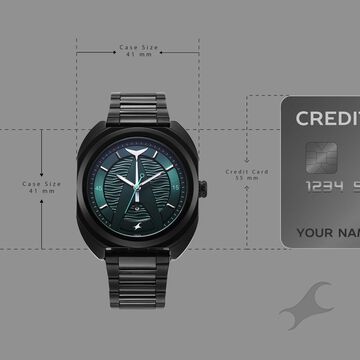 Fastrack Oceanyx Quartz Analog with Date Green Dial Black Strap Watch For Guys