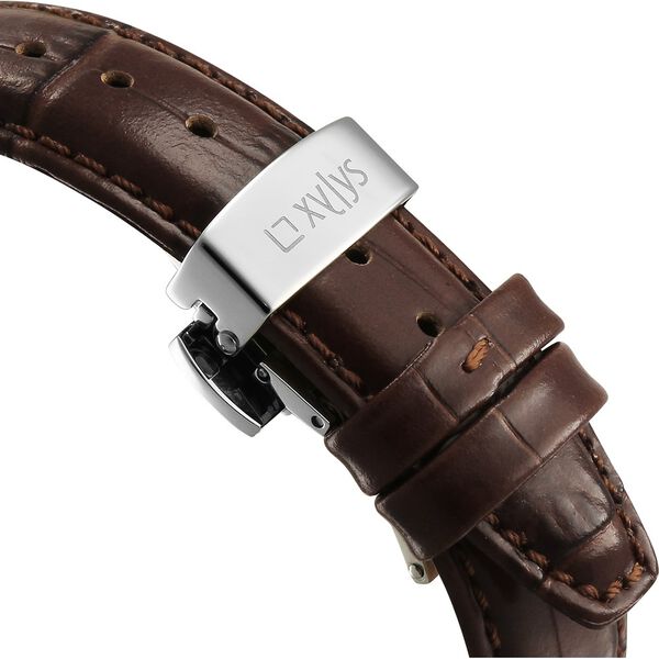 Xylys Automatic Silver Dial Brown Leather Strap Watch For Men - image number 4