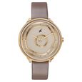Fastrack Stunners Quartz Multifunction Rose Gold Dial Stainless Steel Strap Watch for Girls
