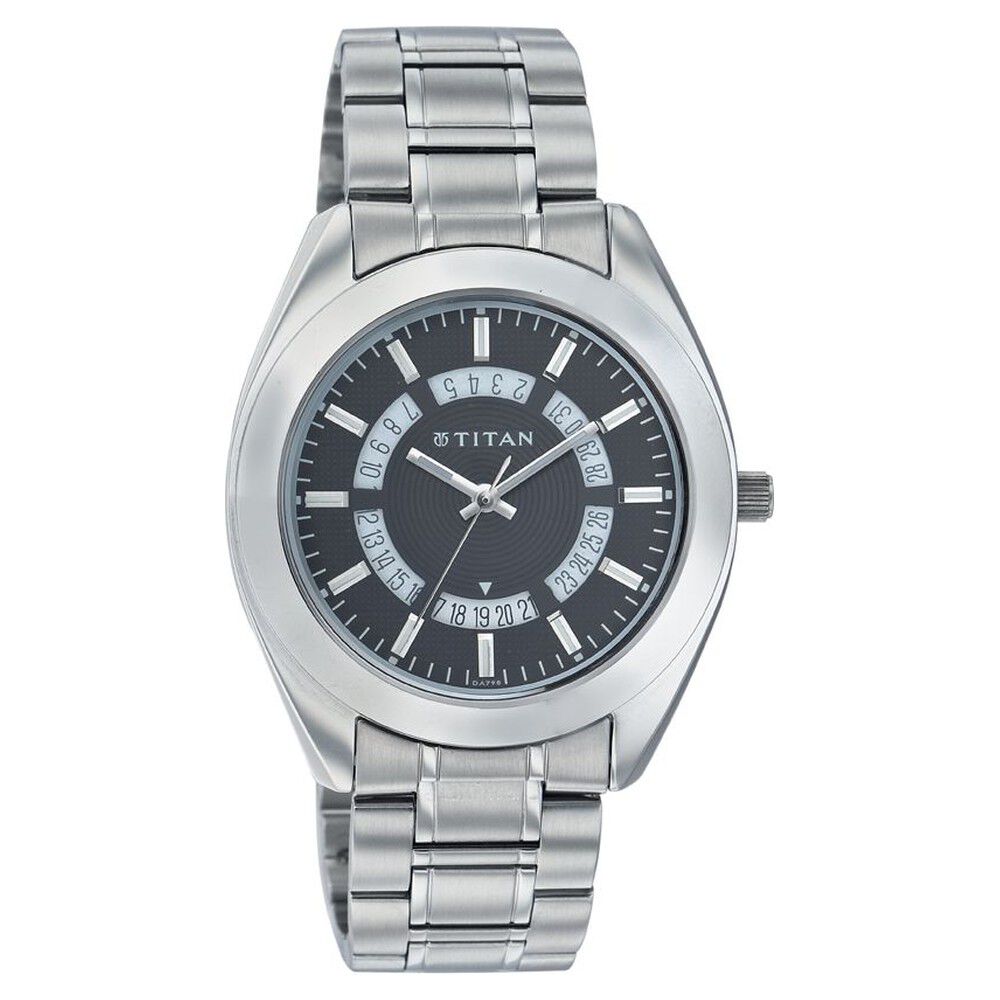 Buy Online Titan Quartz Analog with Date Black Dial Watch for Men nd1557sm01 Titan