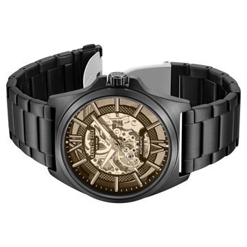 Kenneth Cole Automatic With Self Winding Automatic With Self Winding Black Dial Stainless Steel Strap Watch For Men