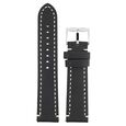22 mm Black Genuine Leather Straps for Men - image number 0