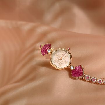 Titan Nebula Deccan Treasures Quartz Analog 18 Karat Solid Gold Watch for Women