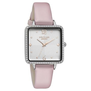 Sonata Poze Quartz Analog Silver Dial Leather Strap Watch for Women