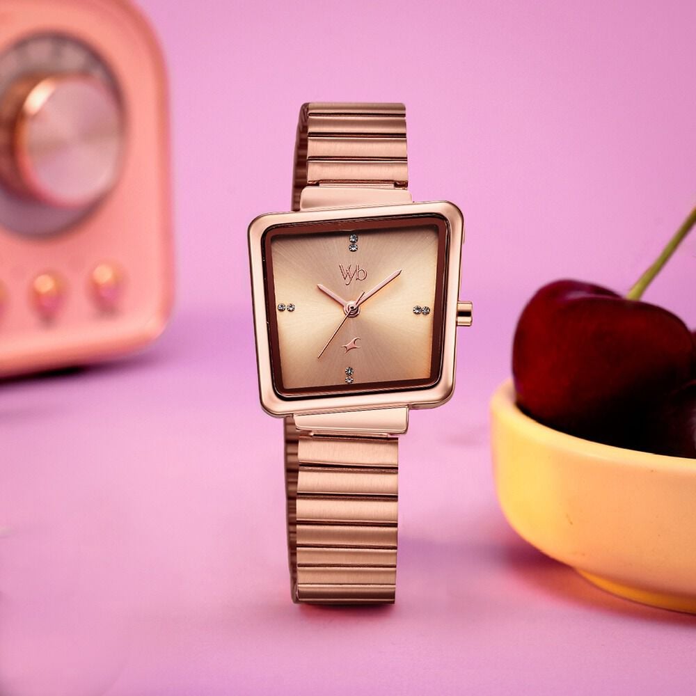 Buy Online Vyb Striker By Fastrack Quartz Analog Rose Gold Dial