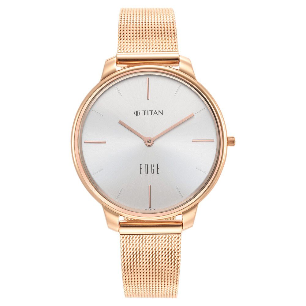 Titan Edge White Dial Analog Stainless Steel Strap watch for Women