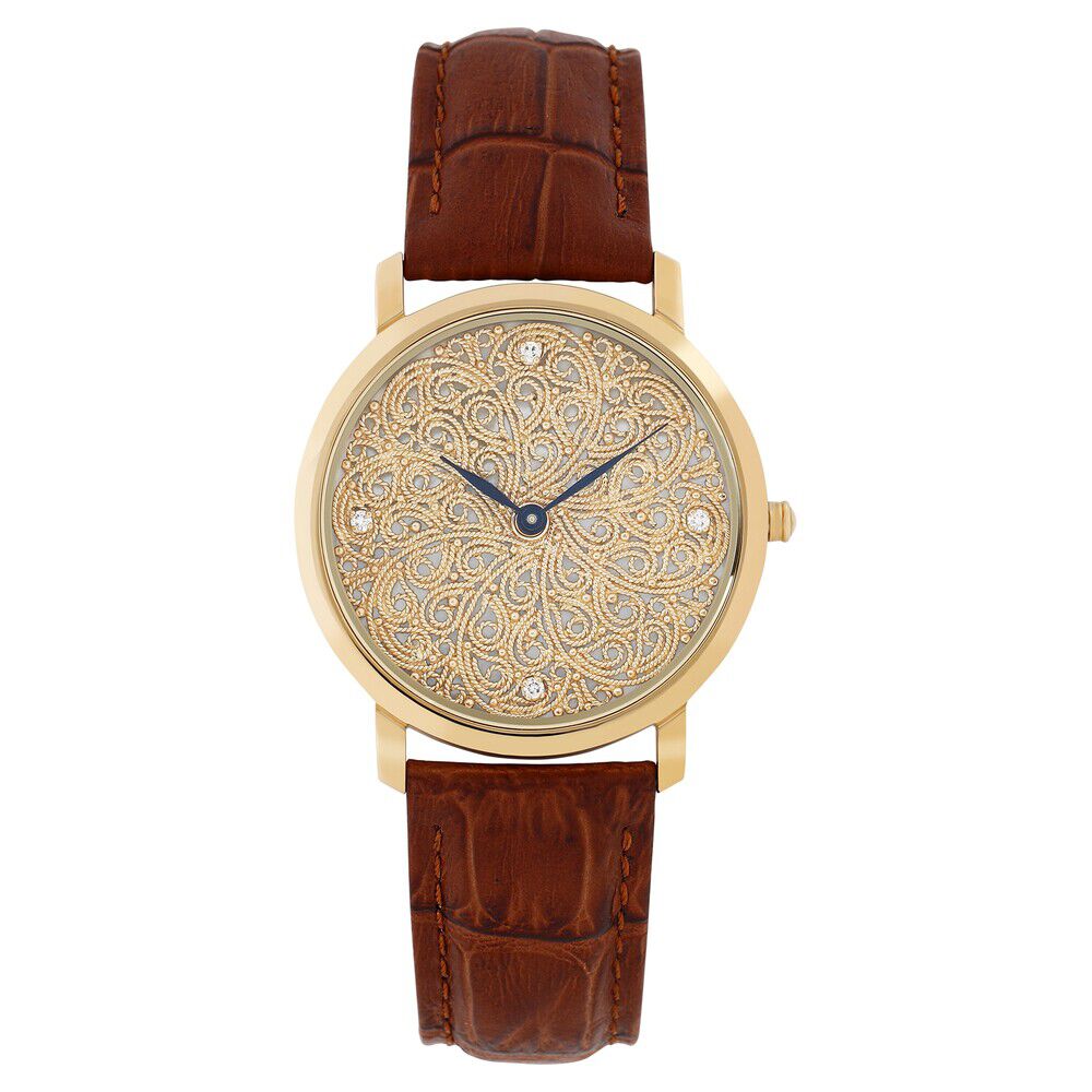 Buy Online Titan Nebula Filigree Quartz Analog 18 Karat Solid Gold