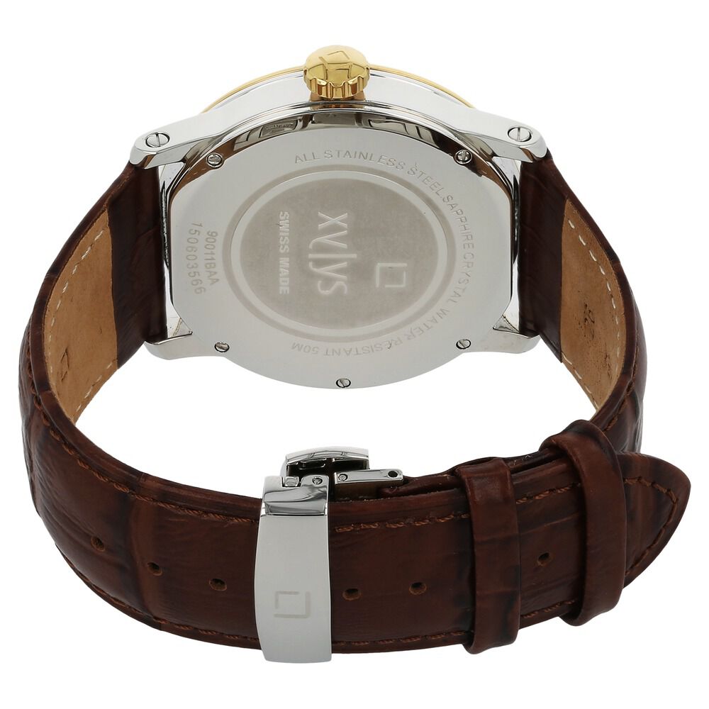 Buy Online Xylys Swiss Analog with Date Brown Leather Strap and