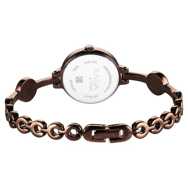 Titan Raga Viva Quartz Analog Rose Gold Dial Brown Metal Strap Watch for Women - image number 4