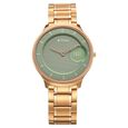 Titan Edge Murals Quartz Analog Yellow Dial Stainless Steel Strap Watch For Men