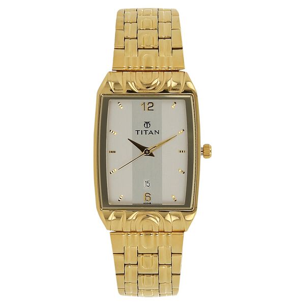 Titan Quartz Analog with Date Silver Dial Stainless Steel Strap Watch for Men - image number 0