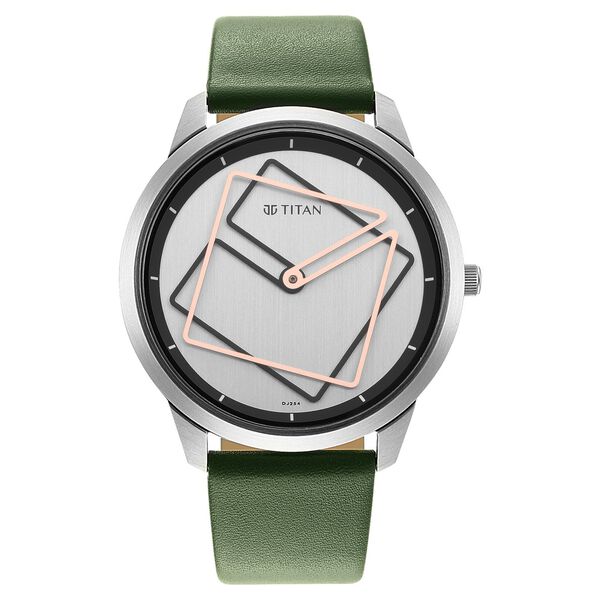 Titan Quartz Analog Silver Dial Leather Strap Watch for Men - image number 1