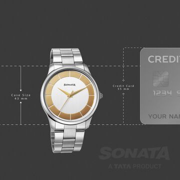 Sonata Traditional Essentials Quartz Analog Multicoloured Dial Silver Metal Strap Watch For Men