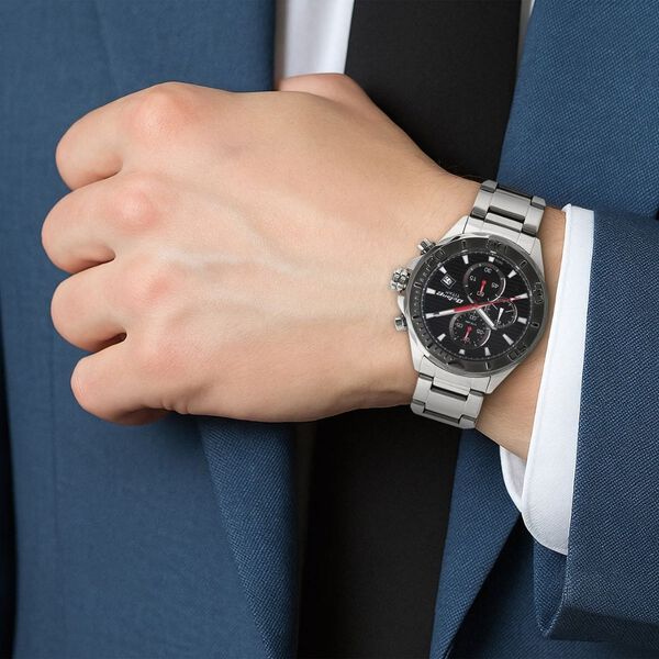 Titan Octane Black Dial Chrono Stainless Steel Watch for Men - image number 4