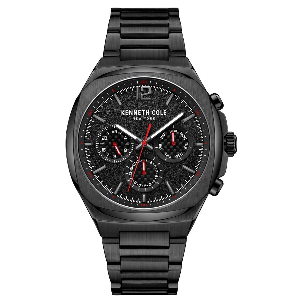 Buy Online Kenneth Cole Multifunction Black Dial Watch for Men