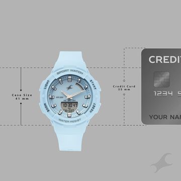 Fastrack StreetStyle Quartz Analog Blue Dial Blue Plastic Strap Watch For Girls