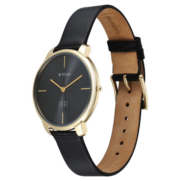 Edge Velora Quartz Analog Black Dial Two Toned Leather Strap Watch For Women - image number 2