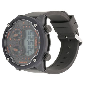 Fastrack Trendies Digital Black Dial Silicone Strap Watch for Guys