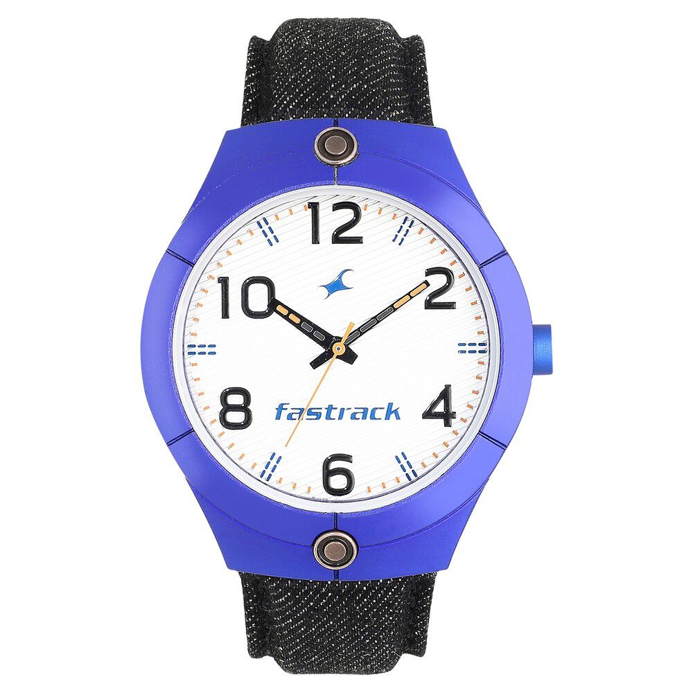 Buy Online Fastrack Denim Quartz Analog White Dial Denim Strap Watch for Guys 3191al01 p Titan