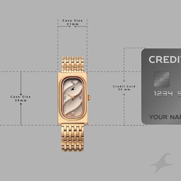 Fastrack Gelato rosegold analog bracelet watch with Caramel dial for Girls - image number 3