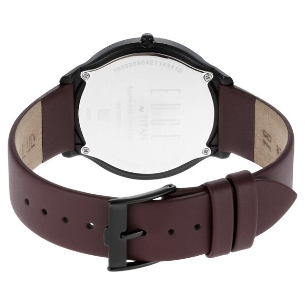 Titan Edge Slim Leather Strap Black Dial Analog Watch for Men - image number 4