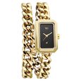 Vyb Showstopper By Fastrack Quartz Analog Black Dial Golden Metal Strap Watch For Girls - image number 2