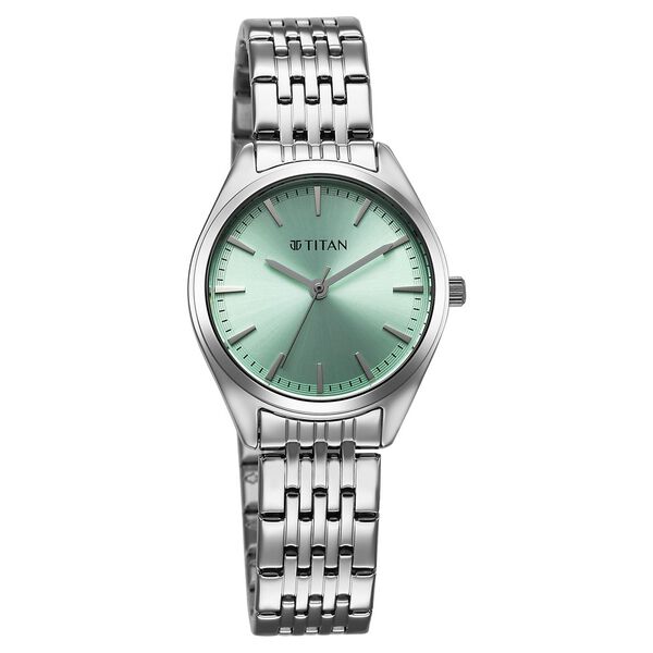 Titan Workmode Quartz Analog Green Dial Stainless Steel Strap Watch For Women - image number 1