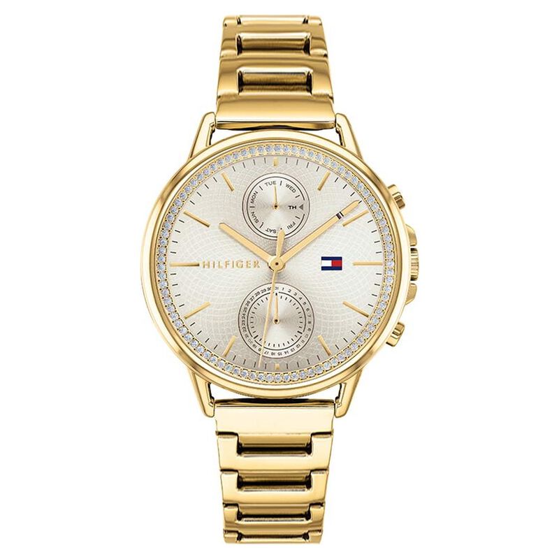 Tommy Hilfiger Bank Chronograph Blue Dial Silver Steel Strap Watch for Men - 1791718 main image 1