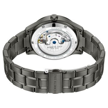 Kenneth Cole Automatic Blue Dial With Grey Stainless Steel Strap Watch For Men