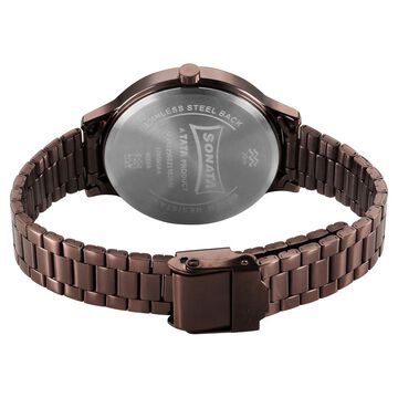 Sonata Blush Quartz Analog Brown dial Stainless Steel Strap Watch for Women