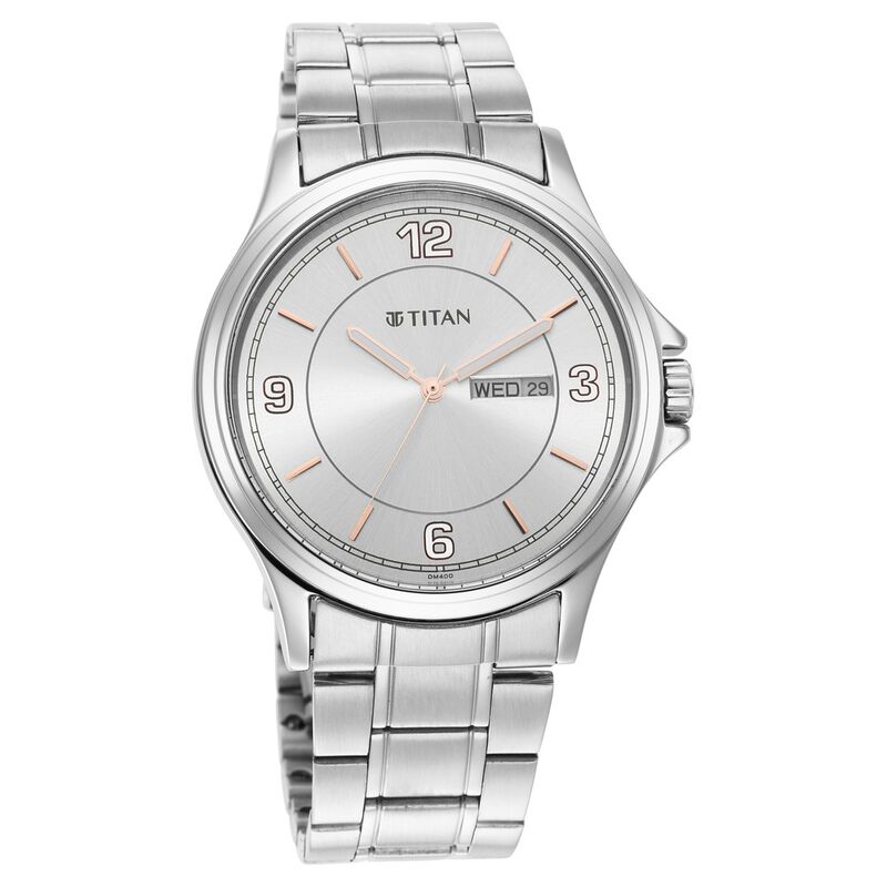 Titan Trendsetters Light Champ Dial Analog Stainless Steel Strap watch for Men