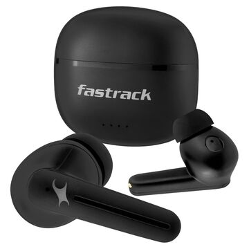 Fastrack FPods FX100 40Hrs Playtime Truly Wireless Black Ear Buds 13 mm Deep Bass Drivers Quad Mic NitroFast Charge