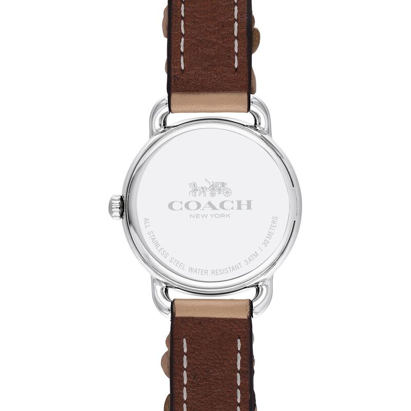 Coach Quartz Analog Off White Dial Leather Strap Watch for Women - image number 2