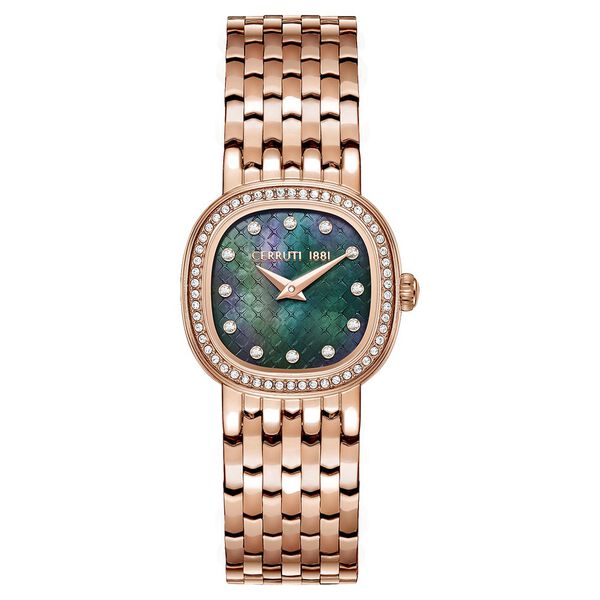 Cerruti 1881 Quartz Analog Black Dial Rose Gold Stainless Steel Strap Watch For Women - image number 0