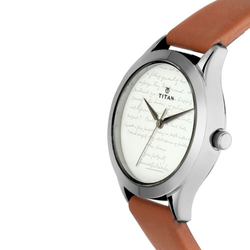 Buy Online Titan Tata 150 Limited Edition White Dial Women Watch With Leather Strap 2570sl03 Titan