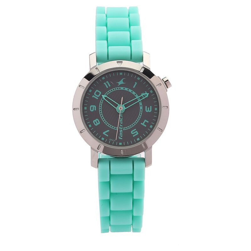 Fastrack Quartz Analog Grey Dial Silicone Strap Watch for Girls